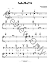 All Alone piano sheet music cover